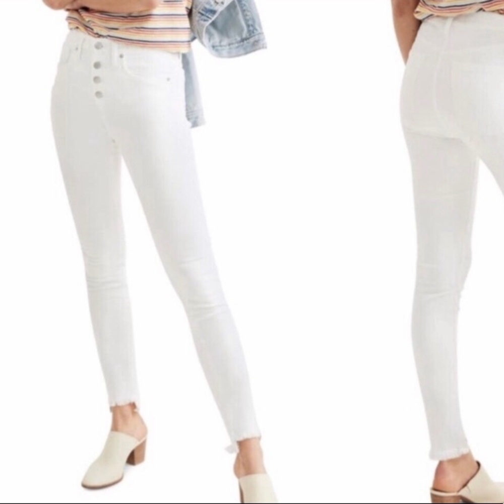 Madewell 10 inch high rise white skinny jeans 28